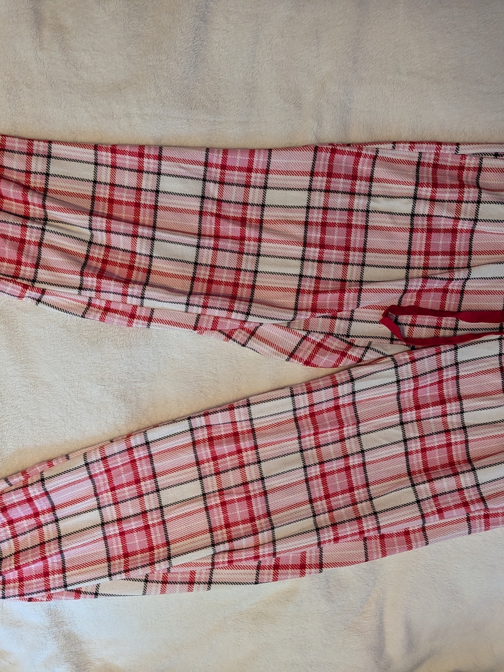 Laura Ashley Pink Red Plaid Pajama Pants
